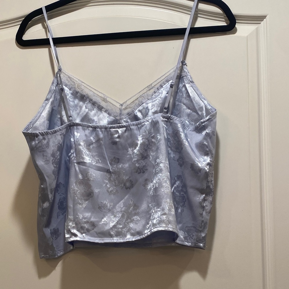 Silky Floral Lace crop Cami Top